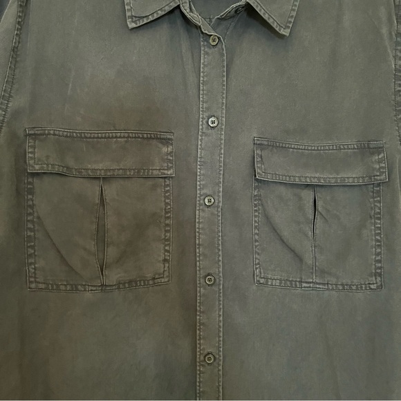 Pistola Revolve Button Down Blouse Top Long Sleeve Navy Blue SZ XXL - Picture 3 of 14